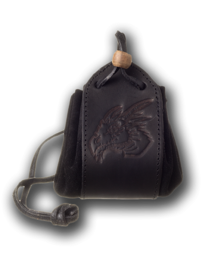 Trollfelsen_Lederbeutel_Drache_schwarz